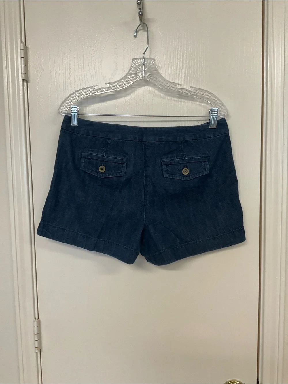 LOFT Dark Indigo Denim Shortie Shorts